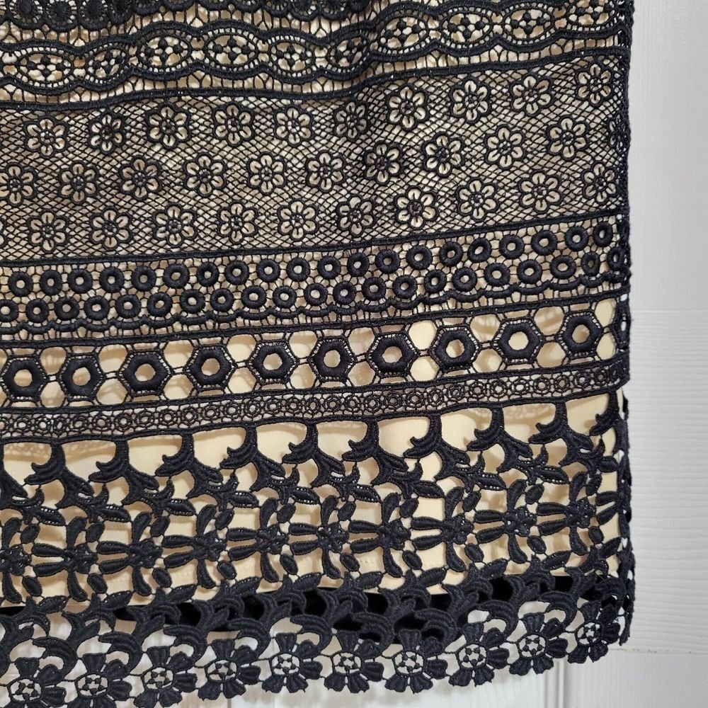 Catherine Malandrino Shift Dress 8 Black Lace Sleeveless Boho Eclectic‎ LBD - Picture 4 of 8